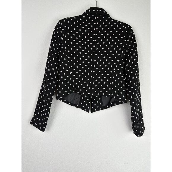 Forever 21 Cropped Blazer Womens Size S BlackWhite Polka Dot Gorpcore Officewear - Picture 6 of 11